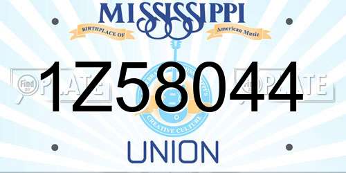 1Z58044 Mississippi License Plate