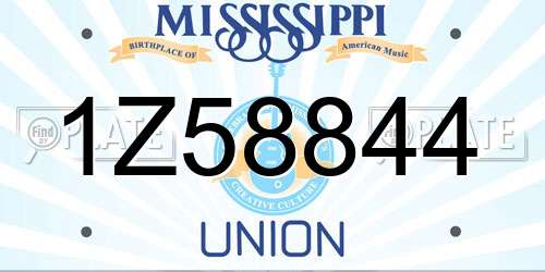 1Z58844 Mississippi License Plate