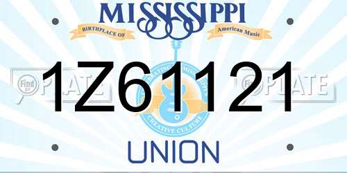 1Z61121 Mississippi License Plate