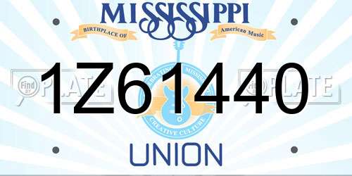 1Z61440 Mississippi License Plate