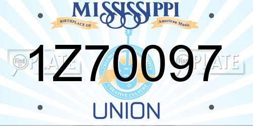 1Z70097 Mississippi License Plate