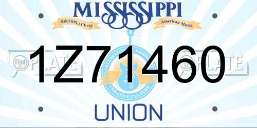 1Z71460 Mississippi License Plate