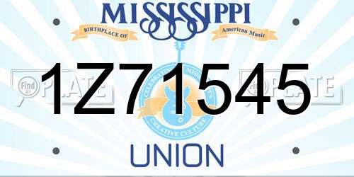 1Z71545 Mississippi License Plate