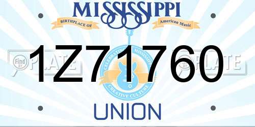 1Z71760 Mississippi License Plate