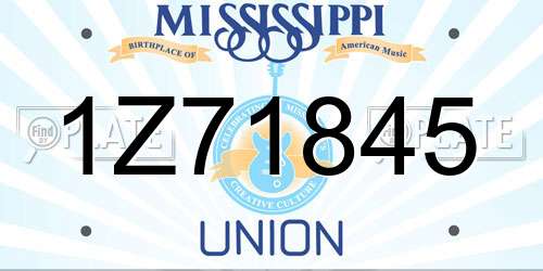 1Z71845 Mississippi License Plate