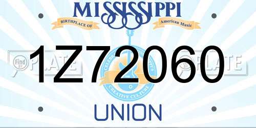 1Z72060 Mississippi License Plate