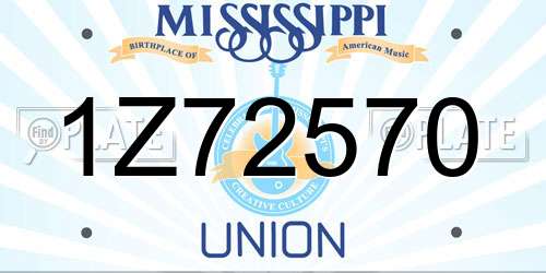 1Z72570 Mississippi License Plate
