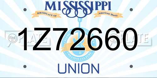 1Z72660 Mississippi License Plate