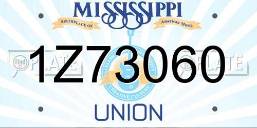 1Z73060 Mississippi License Plate