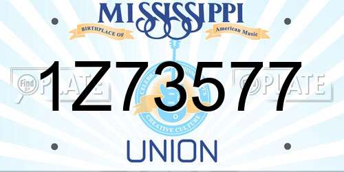 1Z73577 Mississippi License Plate