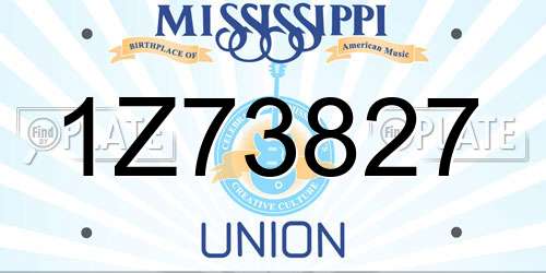 1Z73827 Mississippi License Plate