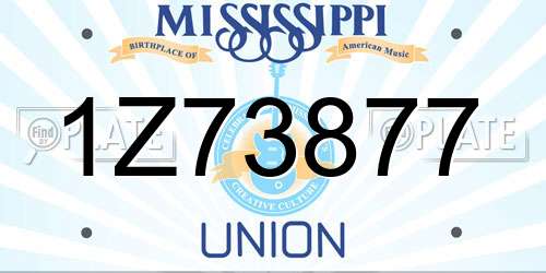 1Z73877 Mississippi License Plate