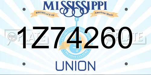 1Z74260 Mississippi License Plate