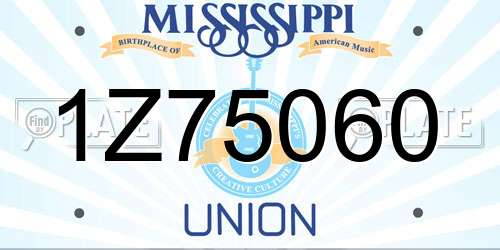 1Z75060 Mississippi License Plate