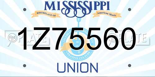 1Z75560 Mississippi License Plate