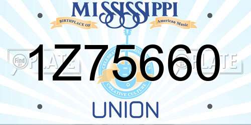 1Z75660 Mississippi License Plate
