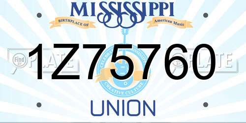 1Z75760 Mississippi License Plate