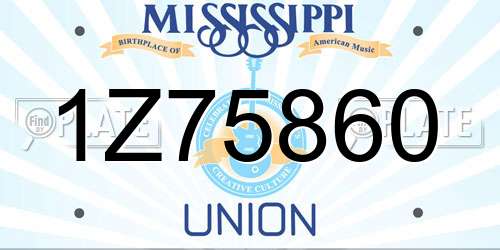 1Z75860 Mississippi License Plate