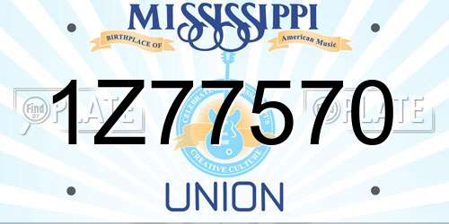 1Z77570 Mississippi License Plate