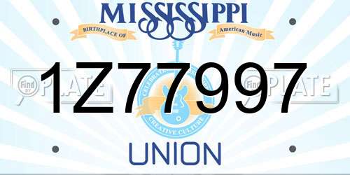 1Z77997 Mississippi License Plate