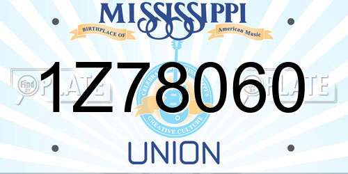 1Z78060 Mississippi License Plate