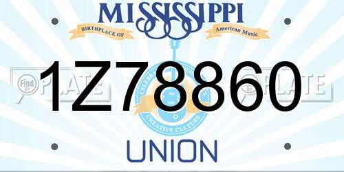 1Z78860 Mississippi License Plate