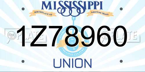 1Z78960 Mississippi License Plate