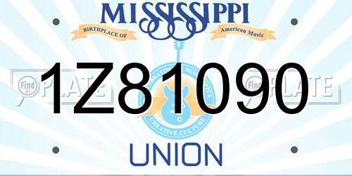1Z81090 Mississippi License Plate