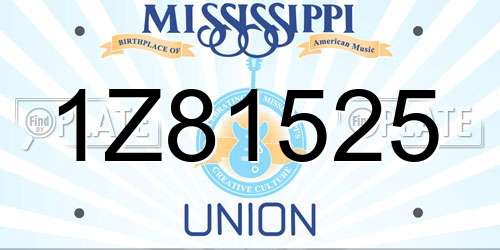 1Z81525 Mississippi License Plate