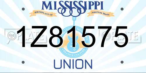 1Z81575 Mississippi License Plate
