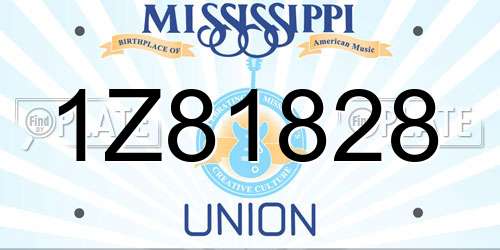 1Z81828 Mississippi License Plate