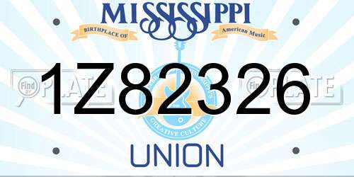 1Z82326 Mississippi License Plate