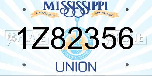 1Z82356 Mississippi License Plate