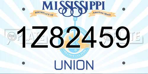 1Z82459 Mississippi License Plate
