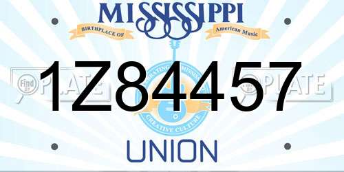 1Z84457 Mississippi License Plate