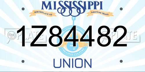 1Z84482 Mississippi License Plate
