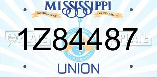 1Z84487 Mississippi License Plate