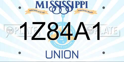 1Z84A1 Mississippi License Plate