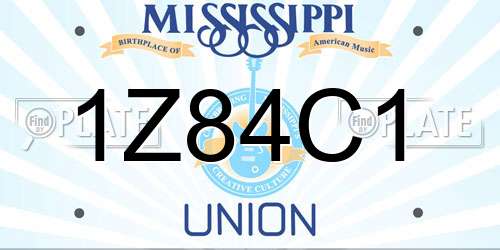 1Z84C1 Mississippi License Plate