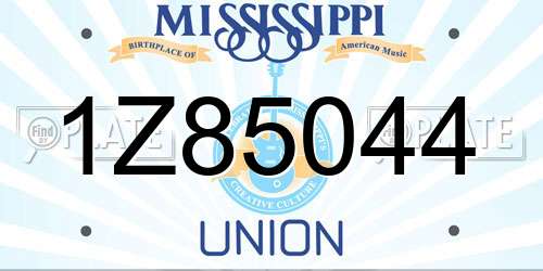 1Z85044 Mississippi License Plate