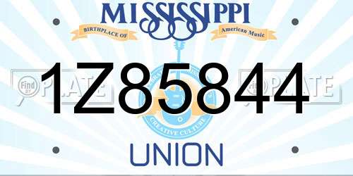 1Z85844 Mississippi License Plate