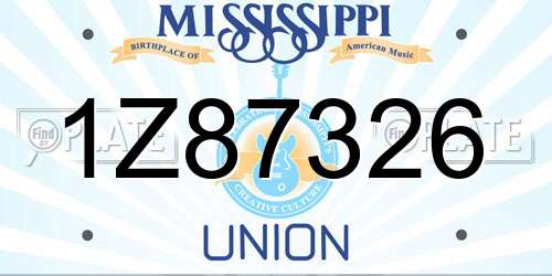 1Z87326 Mississippi License Plate
