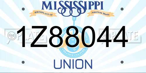 1Z88044 Mississippi License Plate