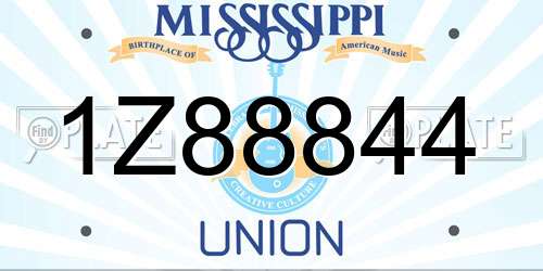 1Z88844 Mississippi License Plate
