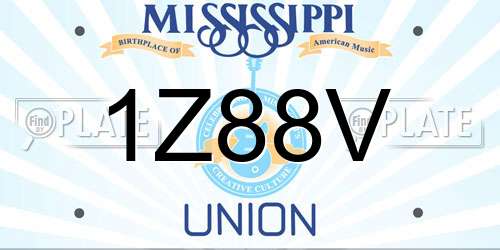 1Z88V Mississippi License Plate