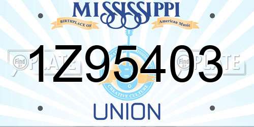 1Z95403 Mississippi License Plate