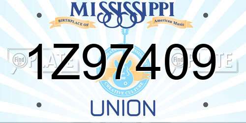 1Z97409 Mississippi License Plate
