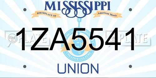 1ZA5541 Mississippi License Plate