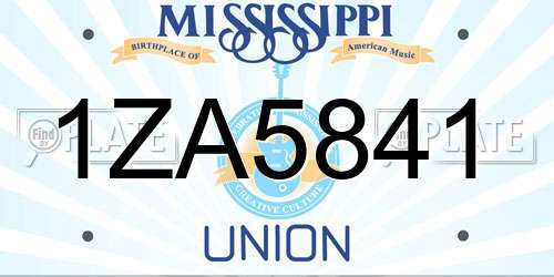 1ZA5841 Mississippi License Plate