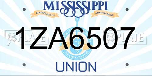 1ZA6507 Mississippi License Plate